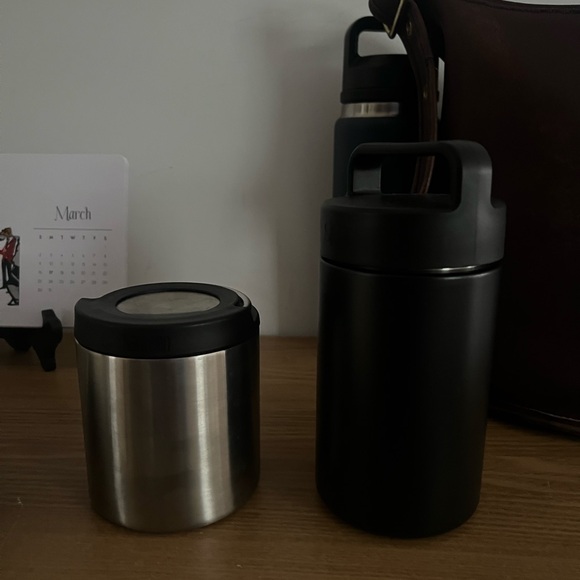 Stainless Steel and Black Insulated Containers - Picture 1 of 3